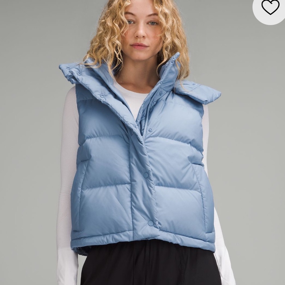 Lululemon Wunder Puff cropped vest Blue Willow size 6